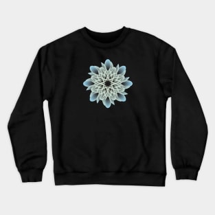 Beautiful White and Blue Artistic Flower Crewneck Sweatshirt
